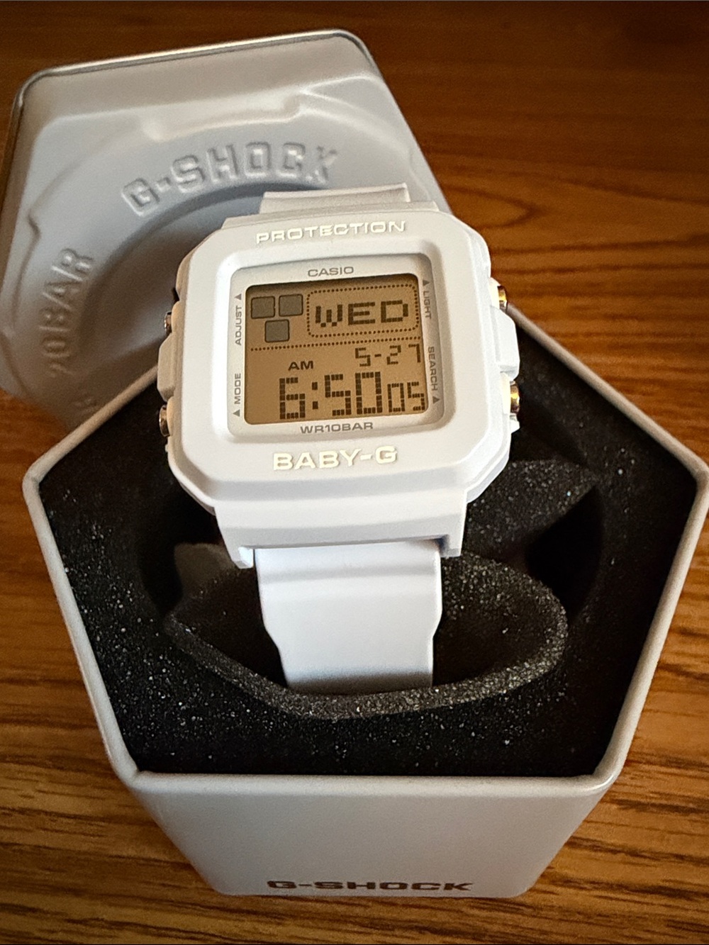 Casio Baby-G Grey Digital Square Watch with Silver Accents